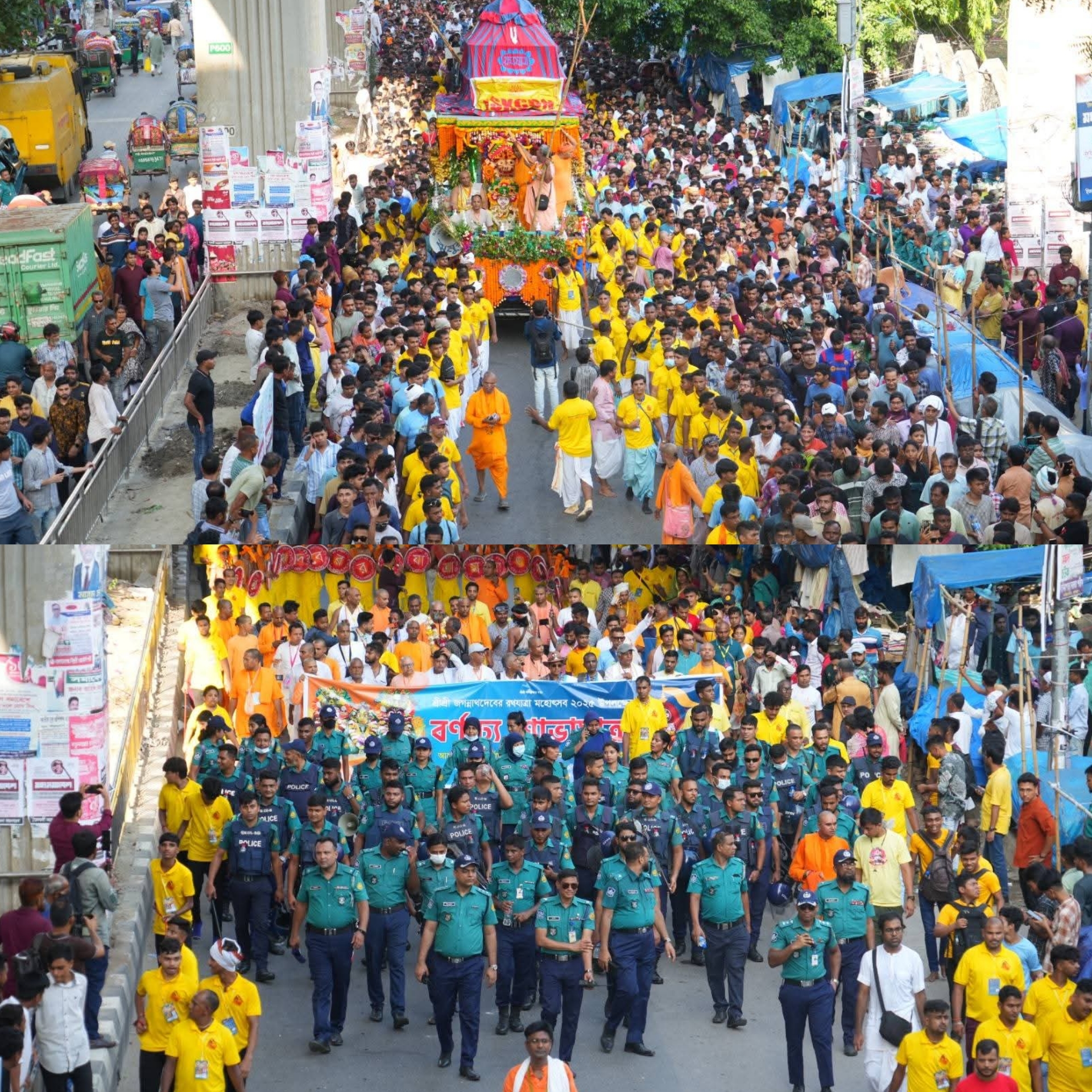 ডিএমপির সার্বিক নিরাপত্তায় নির্বিঘ্নে উদযাপিত হলো রথযাত্রার বর্ণাঢ্য শোভাযাত্রা