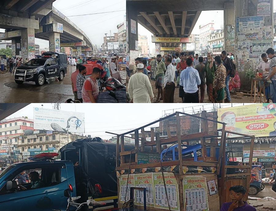 ‎গাজীপুর চৌরাস্তা যানজট মুক্ত রাখতে হকার উচ্ছেদ অভিযান