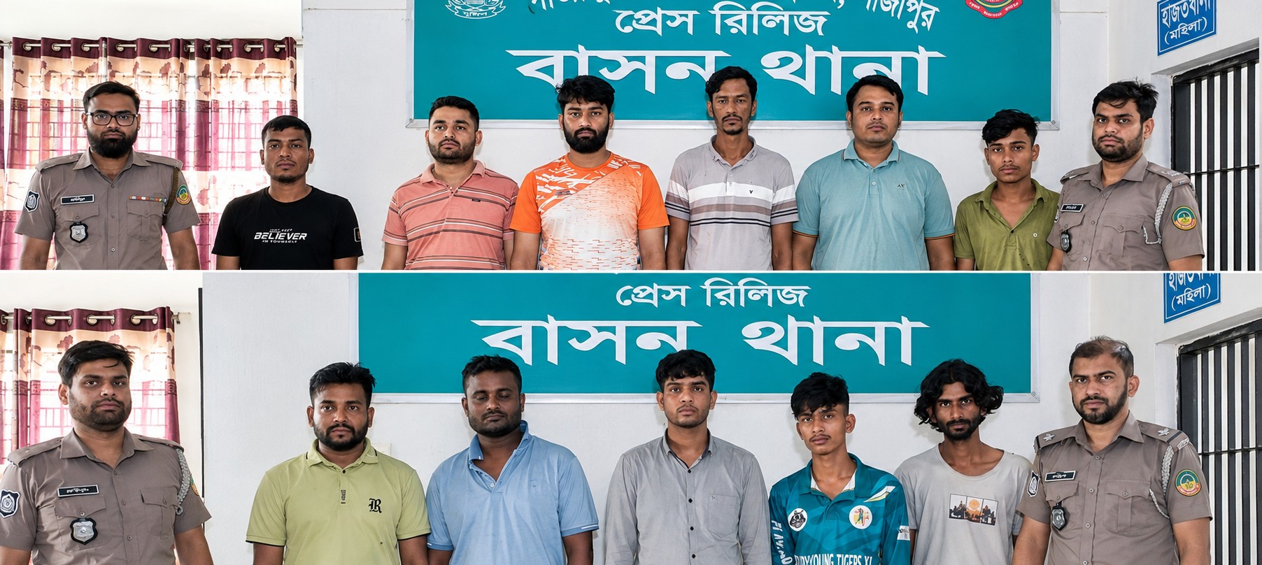 বাসন থানার বিশেষ অভিযানে অপহরণ ও ডাকাতি প্রস্তুতি মামলাসহ বিভিন্ন অভিযোগে ১১ জন গ্রেপ্তার