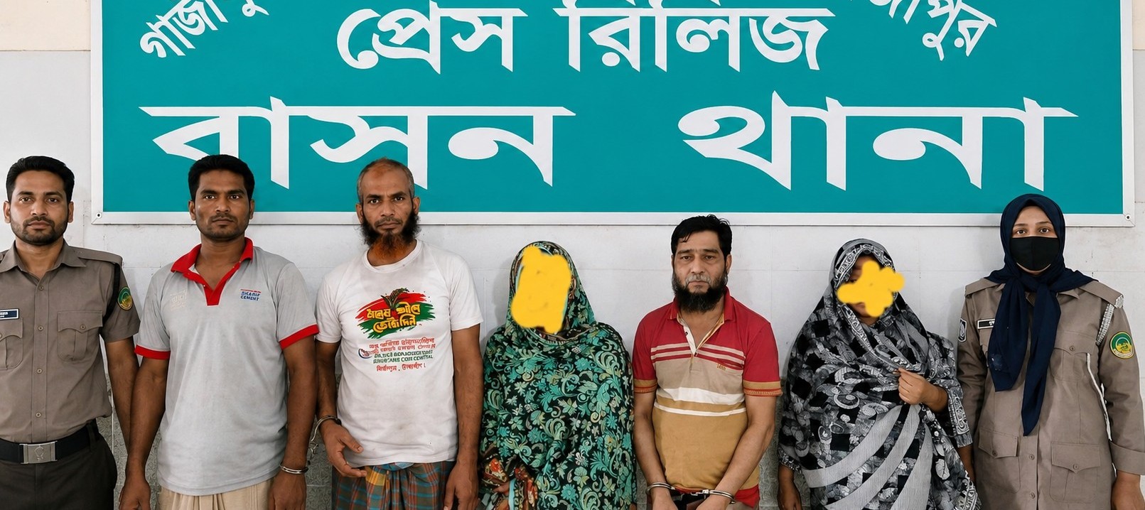 বাসন থানার বিশেষ অভিযানে পুলিশ আক্রান্ত ও মাদক মামলার ৫ আসামি গ্রেপ্তার