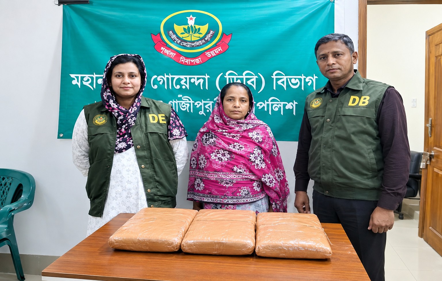 গাজীপুর বাসনে ৭ কেজি গাঁজাসহ নারী গ্রেপ্তার