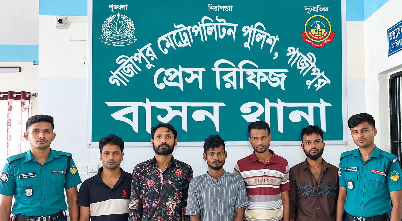 গাজীপুরে বাসন থানা পুলিশের বিশেষ অভিযান, গ্রেপ্তার ৫